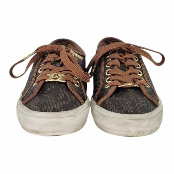 MICHAEL Michael Kors Boerum SIgnature Casual Lace Up Sneakers Sz 5M - Brown - Picture 3 of 11